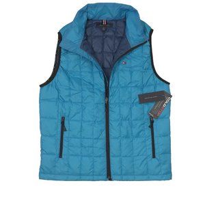 NEW $159 Tommy Hilfiger Puffer Vest! Blue With Tommy Flag Quilted Lightweight